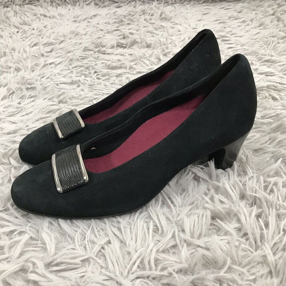 Munro American Mara Women's Heels Pumps Black Suede Size US 6 M - Picture 1 of 9
